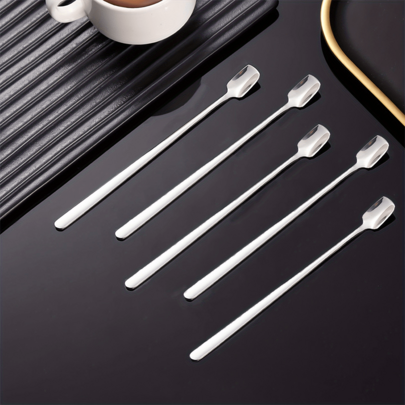5pcs/Set Stainless Steel Candle Wax Mixing Spoons - 6.69 Inch Long Handle, Convenient For Melting And Making Candle Wax Molds