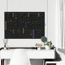 6 件/包黑色软木板，适用于墙壁、办公室、家庭和学校的方形钉板，可用作公告板、视觉板、照片板 - 黑色 30*30 厘米毛毡展示板