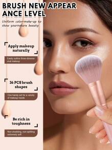 [Bean Paste Pink]18-20-25-30-36-40 Pcs Makeup Brush Sets Premium Synthetic Hair  Eyeshadow Blending Brush Sets Cosmetics Tools