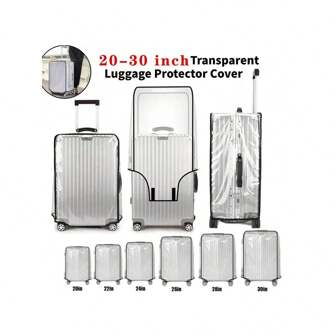Transparent Pvc Luggage Cover For 20-30 Inch Suitcase, Waterproof Travel Bag Protector With Anti-Slip/Anti-Fall/Anti-Scratch/Anti-Dust Design Luggage Covers Suitcase Protective Cover For Holiday For Vacation  Travel Essentials Travel Accessories Bag For School School Accessories School Stuff