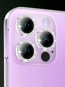3pcs Light Purple Diamond Eagle Eye Clear Lens Protector Film - Light Purple - View 4