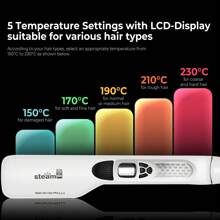 Professional Hair Straightener With Steam Comb, With 5 Spray Holes, Scald Protection, Automatic Temperature Lock Function - EU C Type Plug(220-240V) - View 6
