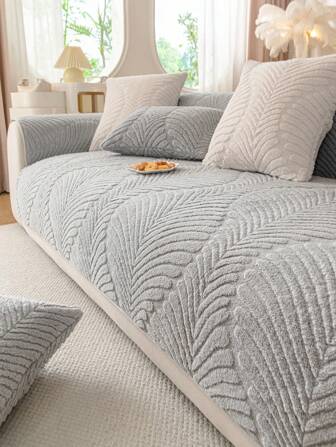 1pc Winter Soft Plush Sofa Cushion Covers, 1234 Seat Pet Hair/Dirt Proof, Modern Style Sofa Seat Back Armrest Pillow Covers, 4 Seasons Usage