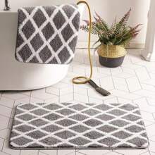 1pc Diamond Shape ,Simple And Fashionable Faux Cashmere Carpet Floor Mat Soft & Non-Slip,Bath Letter Pattern, Hand Washable For All Seasons, Indoor Use ,Room Decor,For Bathroom,Room,Doors,(Grey/Black/Light Brown) Home Bathroom Decor Bath Rug Outdoor Rug Door Mat Fall Decor Bathroom Accessories Back To School