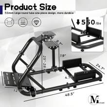 Minneer Immersive Driving Simulator Cockpit Fit For G29 G920 G923 T248 T300,Racing Gaming Steering Wheel Stand,Not Included Seat,Wheel,Pedal & Handbrake - Black - View 6