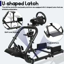 Minneer Immersive Driving Simulator Cockpit Fit For G29 G920 G923 T248 T300,Racing Gaming Steering Wheel Stand,Not Included Seat,Wheel,Pedal & Handbrake - Black - View 3