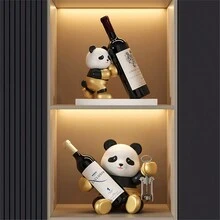1pc Light Luxury Style Wine Rack Wine Bottle Holder Decorative Panda Shape Home Tabletop Decoration - Multicolor - View 1
