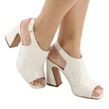Women's Mule Sandal With High Heel Block White GV274 - trắng - Xem 1