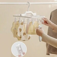 1 pezzo Stendibiancheria pieghevole multifunzionale con 12/20/32 mollette, stendibiancheria pieghevole antivento, stendibiancheria piccolo e pratico, stendibiancheria in plastica per appendere i vestiti, adatto per asciugare biancheria intima, asciugamani, vestiti da bambino, cappelli, sciarpe, calzini, reggiseni, pantaloni, pannolini, adatto come regalo per bambini, regali speciali, regali per la casa