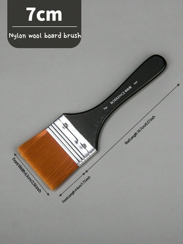 BORRENCE 尼龙宽刷木柄丙烯油画水彩画笔艺术文具用品返校 - 單件 - 查看 18