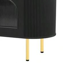 U-Can Modern TV Stand For TVs Up To 80 Inches, Entertainment Center With 4 Cabinets, Wood Media Console With Metal Legs And Handles For Living Room, Black - Trắng + MDF + 70-79 inch như hình - Xem 13