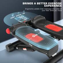 Exercise Stepper, Small Pedal Machine, Specially Designed For Family Sports. Portable, Quiet To Use, Hydraulic Fitness Stairs With Resistance Bands, Calorie Counts Can Weigh Up To 330lbs.Fitness Essentials, Without Battery