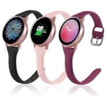 Pacote com 3 pulseiras finas compatíveis com Samsung Galaxy Watch 6 Band/Galaxy Watch 7 Band/Galaxy Watch 5 4 Band, Galaxy Watch 6 4 Classic/5 Pro/Watch 3/Active 2 Band, pulseira esportiva de silicone de 20 mm para mulheres e homens
