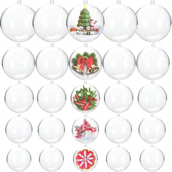 10 PCS Clear Plastic Fillable Ornaments,Transparent DIY Craft Ball,Clear DIY Christmas Ornament 5 Different Sizes For Wedding,Party,Home Decor,Christmas