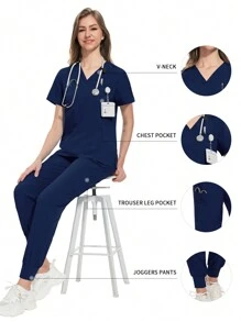 Scrubs Women Beauty SPA Uniform Pet Clinic Store Veterinary Dentistry Work Clothes Set Nurse Scrubs Set Soft Hospital Uniform