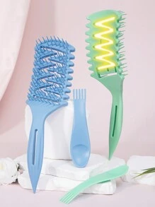 Cepillo definidor de rizos 1/2/3 piezas, cepillo para cabello rizado, cepillo con púas para definir y dar forma a los rizos, con peine y garras de limpieza, cepillo desenredante hueco para dar forma y definir los rizos de mujeres y hombres con menos tirones y separación de rizos, empaquetado como regalo para el Día de la Madre, amigos/familiares, novia, accesorios para el cabello, herramientas para el cabello, productos y accesorios para el cabello para peluquería, salón de belleza, viajes esenciales, vuelta al colegio, accesorios para el cabello para mujeres