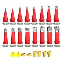 24 PCS Universal Integrated Rubber Nozzle Tool Kit,Caulking Tips, Reusable Caulking Nozzle Applicator Finishing Tool, Easy Caulking Finisher Set Stainless Steel Caulking Nozzle Coating Tips For Home Use - Red - View 6