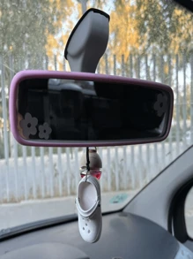 1 pieza Accesorio de marco de silicona para espejo retrovisor interior del Tesla Model3/Y, decoración - Rosa - Ver 4