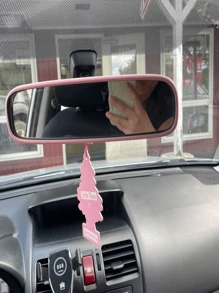 1 pieza Accesorio de marco de silicona para espejo retrovisor interior del Tesla Model3/Y, decoración - Rosa - Ver 5