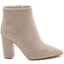 Electric Rhinestone Ankle Boots With Block Heel – Bold Sparkle And Luxurious Finish - Gold - View 2