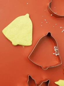 9pcs Stainless Steel 430 Christmas Cookie Cutters Set - Christmas Tree, Reindeer, Bell, Cake Molds, Gingerbread Man, Snowflake, Baking Tools For Holiday Gathering DIY Cookies - Multicolor - View 7