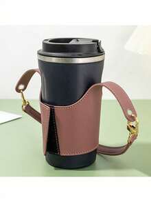 1 chiếc túi đựng cốc bằng da PU di động - Có thể điều chỉnh vừa vặn, chịu nhiệt và di động có dây đeo - Hoàn hảo cho văn phòng, thể thao, du lịch và hoạt động ngoài trời - Nhiều màu - Xem 10