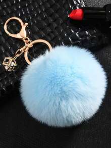 1 móc khóa Pompom mềm mại, móc khóa nhồi bông dễ thương, túi đựng nhẫn, ba lô, mặt dây chuyền treo xe hơi, quà tặng sử dụng hàng ngày cho phụ nữ, phụ kiện trang trí chìa khóa ví, nhiều màu sắc để lựa chọn - Nhiều màu - Xem 4