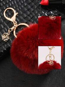 1 móc khóa Pompom mềm mại, móc khóa nhồi bông dễ thương, túi đựng nhẫn, ba lô, mặt dây chuyền treo xe hơi, quà tặng sử dụng hàng ngày cho phụ nữ, phụ kiện trang trí chìa khóa ví, nhiều màu sắc để lựa chọn - Nhiều màu - Xem 5