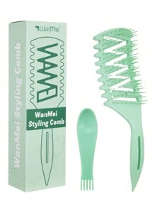 Cepillo definidor de rizos 1/2/3 piezas, cepillo para cabello rizado, cepillo con púas para definir y dar forma a los rizos, con peine y garras de limpieza, cepillo desenredante hueco para dar forma y definir los rizos de mujeres y hombres con menos tirones y separación de rizos, empaquetado como regalo para el Día de la Madre, amigos/familiares, novia, accesorios para el cabello, herramientas para el cabello, productos y accesorios para el cabello para peluquería, salón de belleza, viajes esenciales, vuelta al colegio, accesorios para el cabello para mujeres