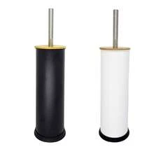 Escova Sanitária Styllus Suporte Inox Banheiro Tampa Bambu - Branco - Visão 4