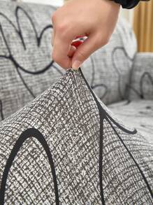 1PC Printed Skirt Sofa Cover Hight Elastic Sofa Covers Santi-Dirty Modern Sofa Slipcovers Simple Style Sofas Set For Living Room Bedroom Outdoor Sofa Protective Cover L Shape Combination Chaise Longue 1/2/3/4 Seater Cushion Covers Home Decoration Sofa Couch