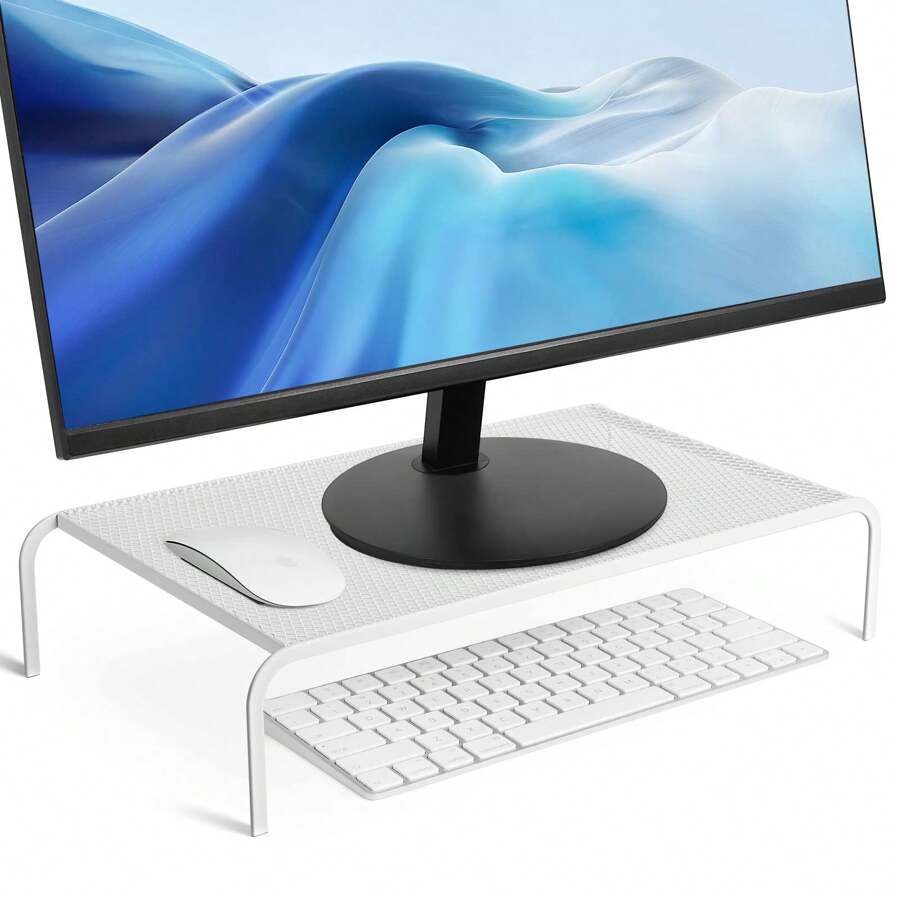 Metal Monitor Stand, Computer Monitor Stand With Vented Metal Platform ...