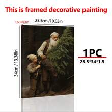 1 Tấm vải canvas trang trí tường hình ông già Noel cổ điển cho phòng khách, phòng ăn, phòng ngủ, phòng tắm, trang trí nhà cửa, món quà Giáng sinh hoàn hảo cho gia đình bạn. - Quà tặng Giáng sinh và năm mới vui vẻ! - Nhiều màu - Xem 13