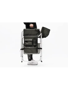 1-Piece Padded Folding Outdoor Chair With Side Table And Storage Pockets,Lightweight Oversized Directors Chair For Indoor, Outdoor Camping, Picnics And Fishing,Black/Grey - 綠色+鋁-4 - 查看 9