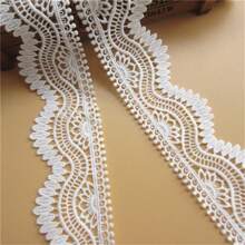 Cinta de encaje de guipur con bordo de estilo vintage de 5,2 cm de ancho, tela bordada, aplicación para coser, artesanía, vestido de novia, fiesta, decoración y adorno de ropa