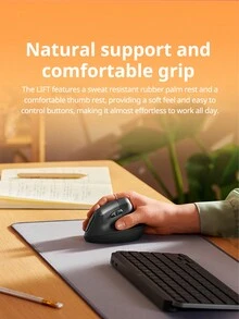 Lift Ergonomic Vertical Office Mouse Wireless Mouse Bluetooth Silent Mice Logi G For PC Computer Tablet Laptop - Multicolor - View 3