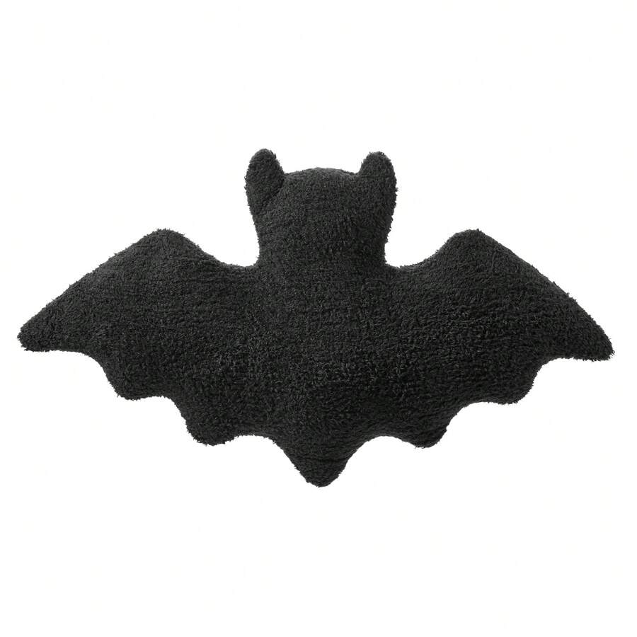 1PCS Halloween Bat Stuffed Animal Cute Bat Plush Toy Throw Pillow Holiday Gift For Adults - 黑色 - 查看 1