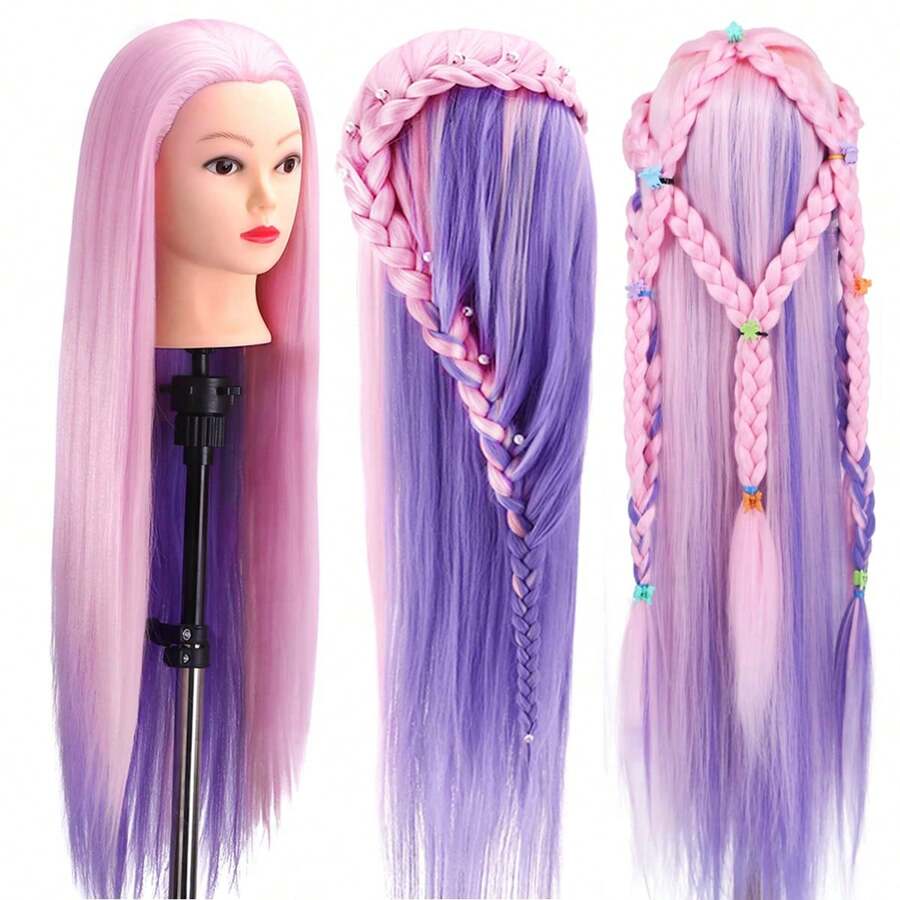 Đầu ma-nơ-canh có tóc Búp bê thẩm mỹ Đầu ma-nơ-canh Thực hành tết tóc Búp bê thẩm mỹ Tóc cho Tiệc hàng ngày, Halloween, Cosplay, Giáng sinh, Tiệc tùng, v.v. (25 inch)