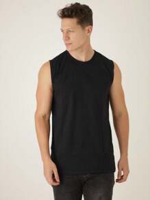 Men Tank Tops - 黑色 - 查看 4