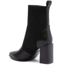 Square Heel Sock Boots – Sculpted Silhouette And Vibrant Color - Black - View 6