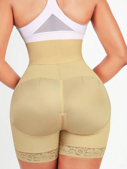 3-Row Hook High Waist Shapewear, Elastic Lifting Slimming Underwear