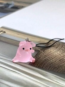 2pcs Lovely Pig Shaped Phone Lanyard Suitable For Phones, Bags And Keys Gifts For Mother, Family, Friends, Birthday, Holiday Phone Charm, Phone Chain - Multicolor - View 4