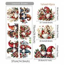 6 件套卡通圣诞节墙贴儿童房婴儿房装饰开关贴儿童房幼儿园墙贴 - 彩色 - 查看 12