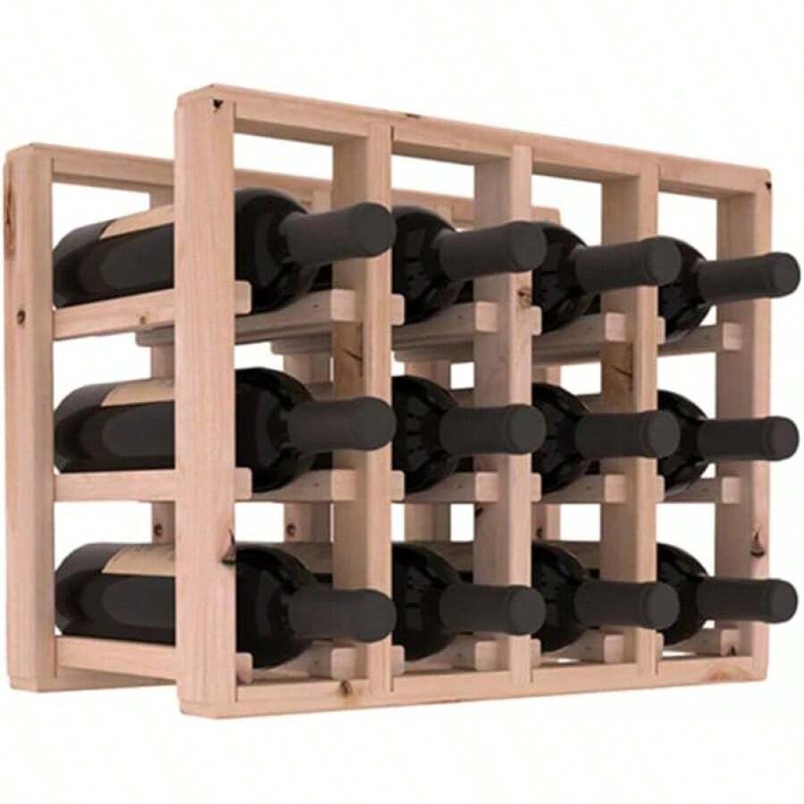 Wine Racks America Living Series Countertop Wine Rack - Durable And Modular Wine Storage System, Knotty Alder Unstained - Holds 15 Bottles - Brown - View 1