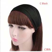 Băng đô rộng vành màu trơn Băng đô đàn hồi Băng đô Bandana Mũ đội đầu Phụ kiện tóc Băng đô - Nhiều màu - Xem 7