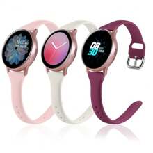 Pacote com 3 pulseiras finas compatíveis com Samsung Galaxy Watch 6 Band/Galaxy Watch 7 Band/Galaxy Watch 5 4 Band, Galaxy Watch 6 4 Classic/5 Pro/Watch 3/Active 2 Band, pulseira esportiva de silicone de 20 mm para mulheres e homens