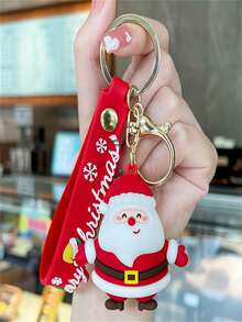 1 móc khóa ông già Noel Giáng sinh, mặt dây chuyền hoạt hình trang trí cây thông Noel, lựa chọn lý tưởng làm quà tặng - Nhiều màu - Xem 2