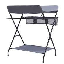 Baby Folding Changing Table Massage Table With 3 Compartments Max 15kg Grey--80 * 63 * 96cm - Grey - View 7