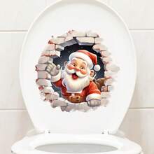 创意圣诞卡通厕所装饰墙贴，防水可移除浴室墙贴 - 多色 - 查看 24