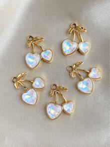 樱桃形水钻装饰吊坠，适用于耳环、项链、手链、脚链、装饰链、DIY 珠宝配件 - 彩色 - 查看 11